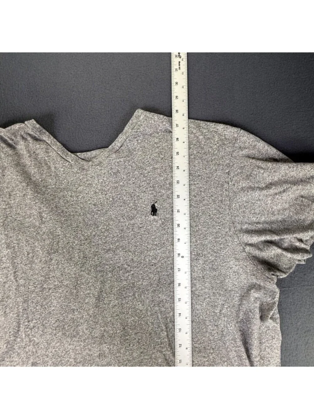 Y2K Polo Ralph Lauren Casual V-Neck T Shirt Mens XXL Gray Short Sleeve Cotton